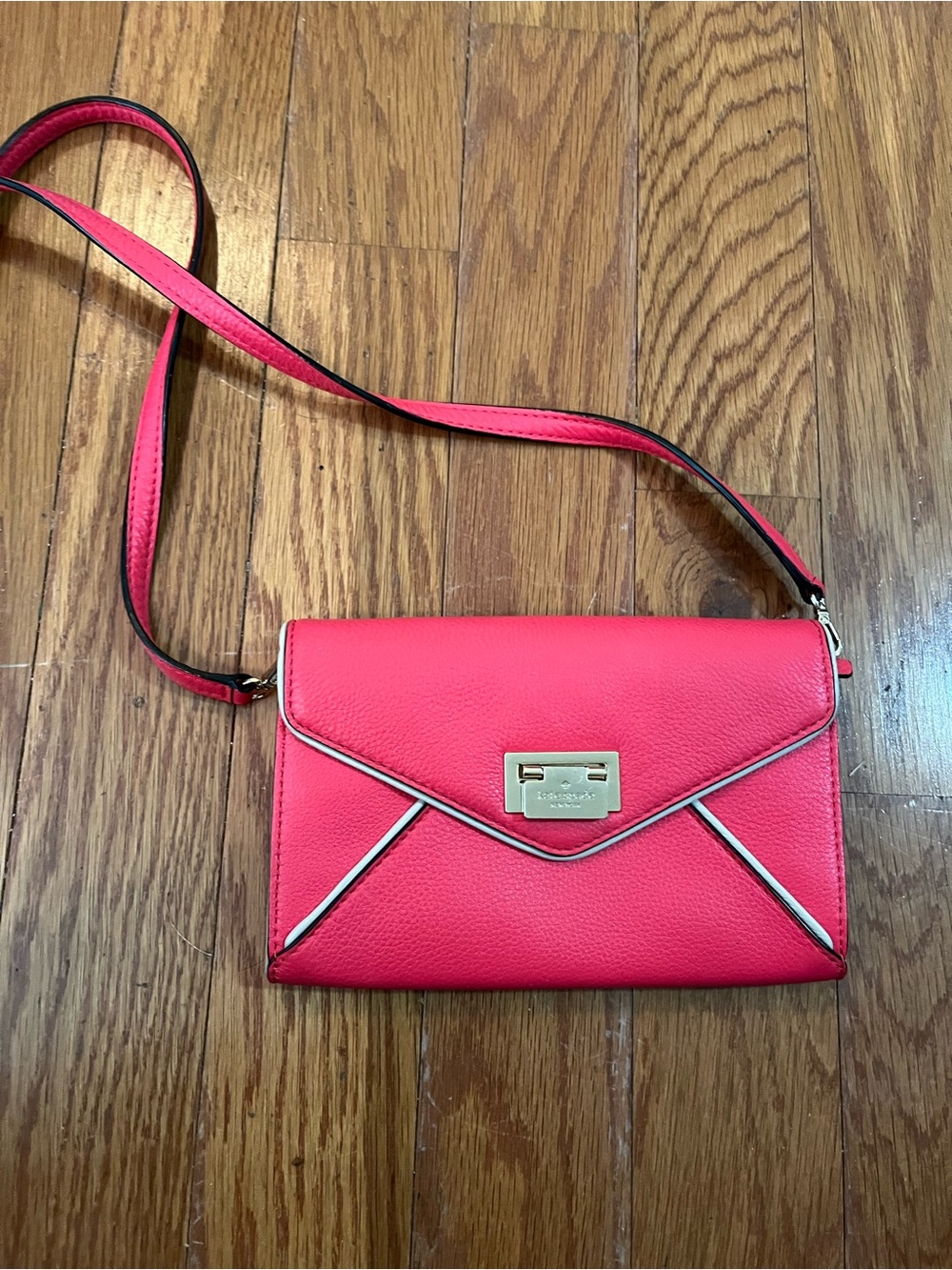 Kate Spade Natalie Wesley Envelope crossbody bag in vibrant pink